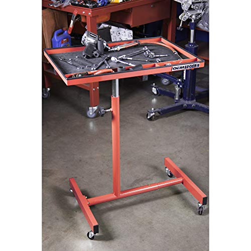 Second image of OEMTOOLS 24935 29 Inch Portable Tear Down Tray, Perfect Mobile Tray Table for Mechanics, 55-Pound Capacity, Steel Construction, Red