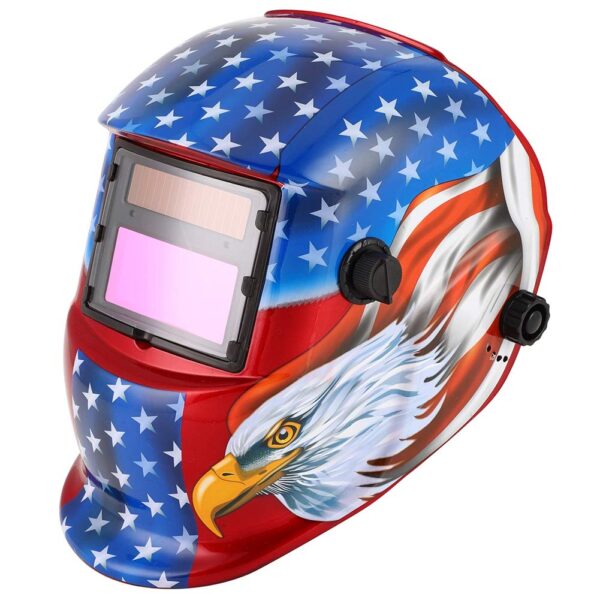 Second image of Solar Powered Welding Helmet,Auto Darkening Professional Hood with Adjustable Shade Range 4/9-13 for Mig Tic